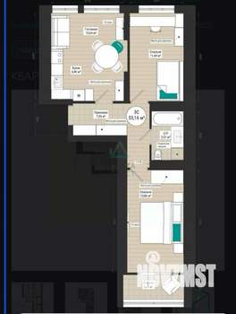 3-к квартира, вторичка, 53м2, 5/27 этаж