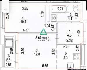 2-к квартира, вторичка, 36м2, 19/22 этаж