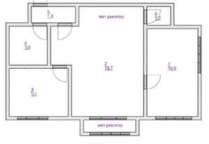 2-к квартира, вторичка, 42м2, 4/5 этаж