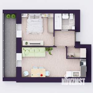 2-к квартира, вторичка, 43м2, 14/20 этаж