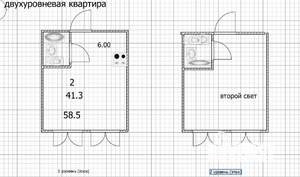 2-к квартира, вторичка, 59м2, 25/26 этаж