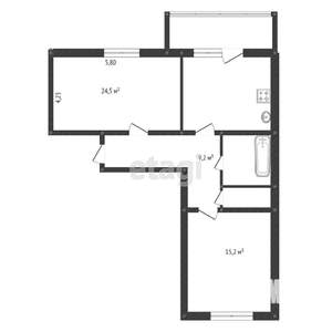 2-к квартира, вторичка, 71м2, 1/10 этаж