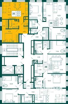 1-к квартира, строящийся дом, 46м2, 14/18 этаж