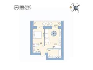 2-к квартира, вторичка, 43м2, 18/20 этаж