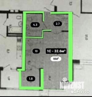1-к квартира, вторичка, 32м2, 13/21 этаж