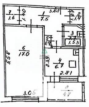 1-к квартира, вторичка, 37м2, 8/9 этаж