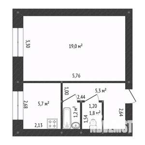 1-к квартира, вторичка, 33м2, 9/9 этаж