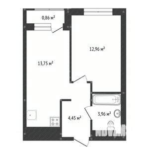 2-к квартира, вторичка, 37м2, 22/25 этаж