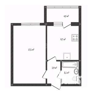 1-к квартира, вторичка, 33м2, 7/18 этаж