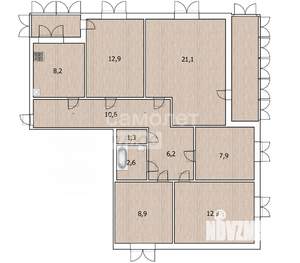 5-к квартира, вторичка, 92м2, 9/9 этаж
