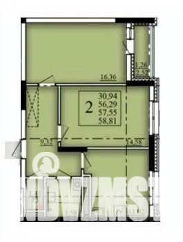 2-к квартира, вторичка, 58м2, 5/21 этаж