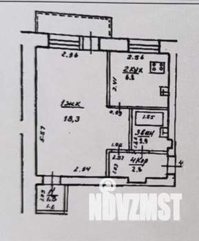 1-к квартира, вторичка, 32м2, 2/5 этаж