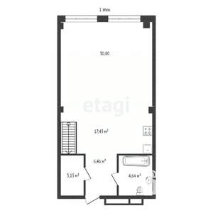1-к квартира, вторичка, 69м2, 5/25 этаж