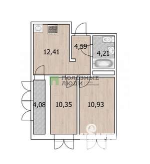 2-к квартира, вторичка, 45м2, 19/23 этаж