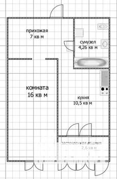 1-к квартира, вторичка, 37м2, 9/27 этаж