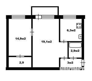 2-к квартира, вторичка, 45м2, 3/5 этаж