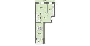 2-к квартира, вторичка, 60м2, 3/12 этаж