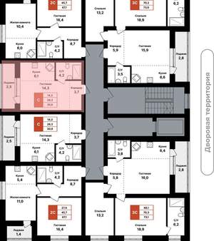 1-к квартира, вторичка, 31м2, 7/8 этаж