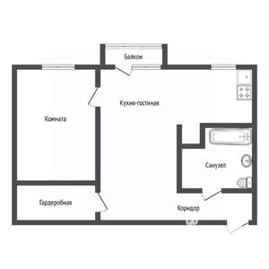 2-к квартира, вторичка, 44м2, 5/5 этаж