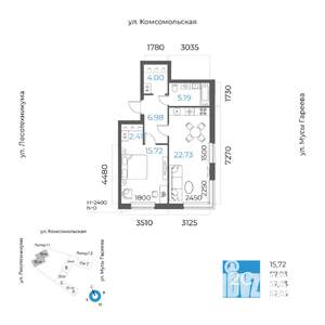 2-к квартира, вторичка, 57м2, 17/32 этаж