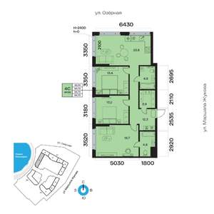 4-к квартира, вторичка, 95м2, 18/32 этаж
