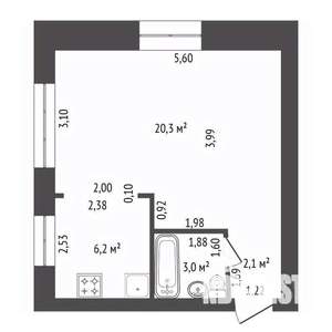 1-к квартира, вторичка, 32м2, 3/5 этаж