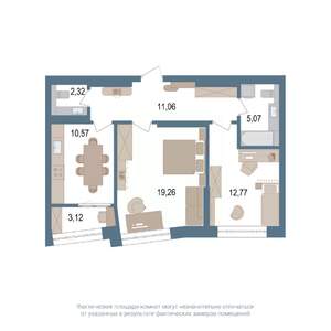 2-к квартира, вторичка, 63м2, 6/14 этаж