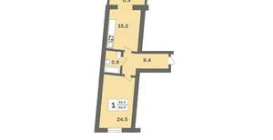 1-к квартира, вторичка, 54м2, 4/12 этаж