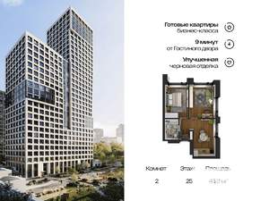 2-к квартира, вторичка, 45м2, 25/25 этаж