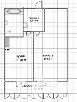 1-к квартира, вторичка, 40м2, 9/15 этаж