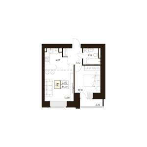 1-к квартира, вторичка, 39м2, 13/17 этаж