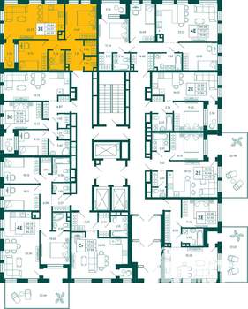 2-к квартира, строящийся дом, 60м2, 2/29 этаж