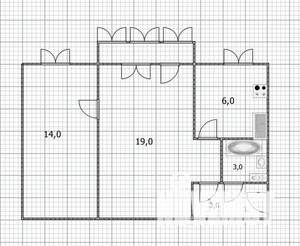 2-к квартира, вторичка, 46м2, 4/5 этаж
