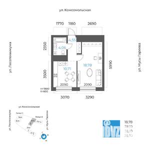 1-к квартира, вторичка, 38м2, 11/24 этаж