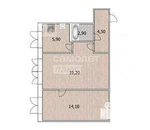 2-к квартира, вторичка, 47м2, 2/5 этаж
