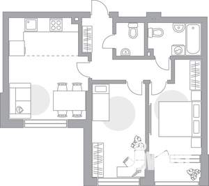 3-к квартира, строящийся дом, 65м2, 2/23 этаж