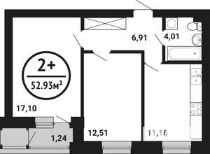 2-к квартира, вторичка, 53м2, 5/8 этаж