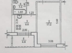 1-к квартира, вторичка, 40м2, 4/9 этаж