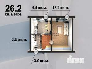 1-к квартира, вторичка, 26м2, 4/5 этаж