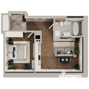 1-к квартира, вторичка, 51м2, 11/23 этаж