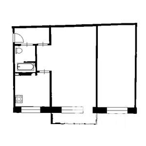 2-к квартира, вторичка, 45м2, 5/5 этаж