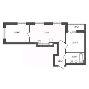 2-к квартира, вторичка, 50м2, 12/27 этаж