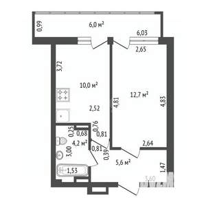 1-к квартира, вторичка, 36м2, 4/25 этаж