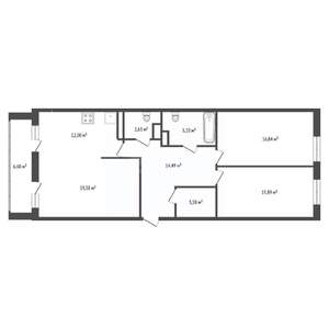 3-к квартира, вторичка, 88м2, 9/25 этаж