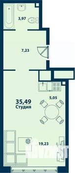 1-к квартира, вторичка, 35м2, 1/24 этаж