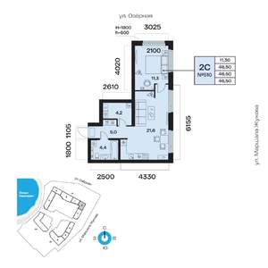 2-к квартира, вторичка, 47м2, 5/32 этаж