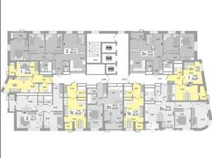 3-к квартира, строящийся дом, 64м2, 19/24 этаж