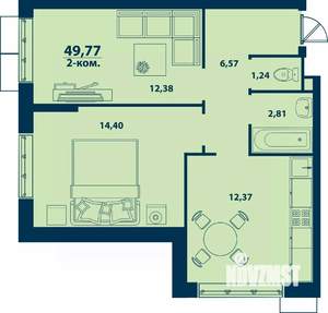 2-к квартира, вторичка, 50м2, 14/24 этаж