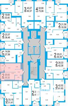 2-к квартира, вторичка, 35м2, 17/25 этаж