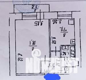1-к квартира, вторичка, 32м2, 9/9 этаж